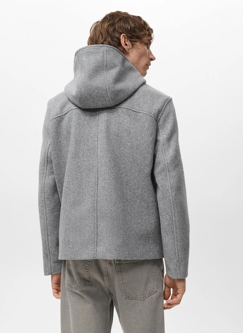 مانجو مان Wool coat with hood